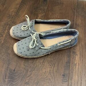 Sperry Katama Floral Canvas Espadrille Blue Flats